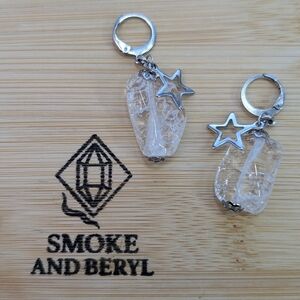 Custom Rock Crystal Celestial Star Silver Lever Back Earrings D018